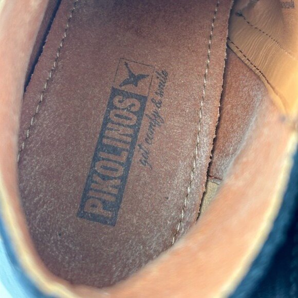 Pikolinos Sz 38 (U.S. 7.5-8) Black Leather Ankle Boots Made in Spain - Picture 12 of 16